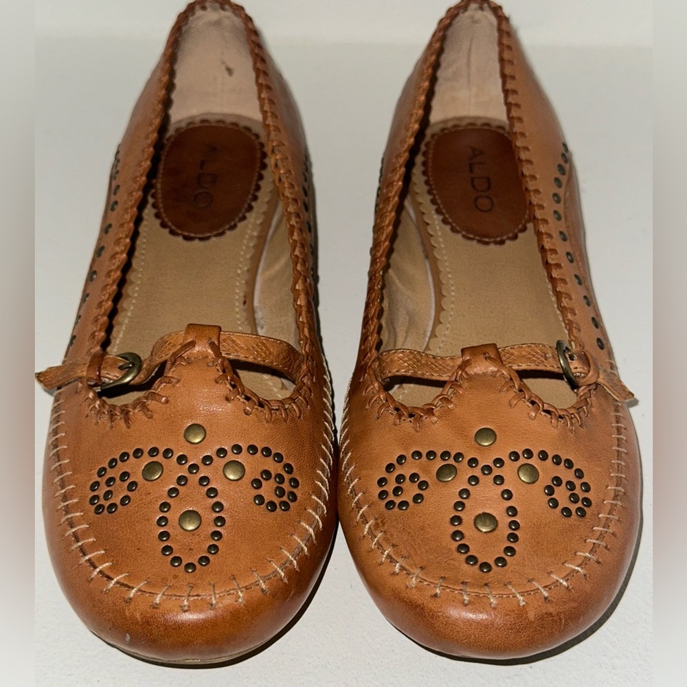 ALDO vintage brown leather slip on shoes size 9 woman’s